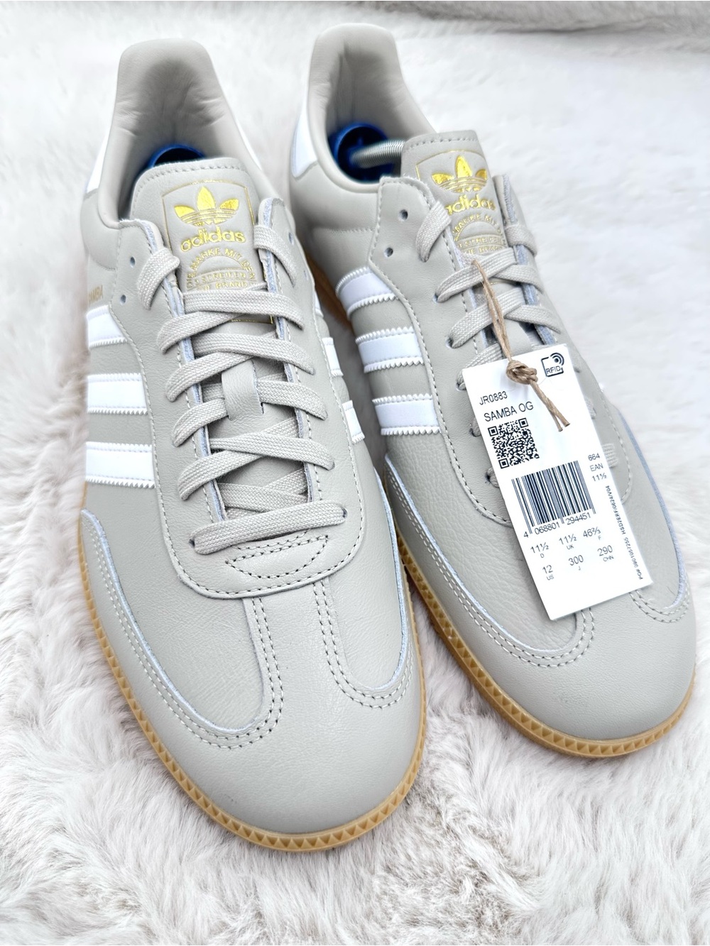 Adidas Samba OG Aluminum Gum athletic mens US 12 sneakers NWT